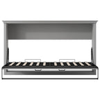 Twin Space-Saving Folding Murphy Bed with Metal Frame and Pine Slats