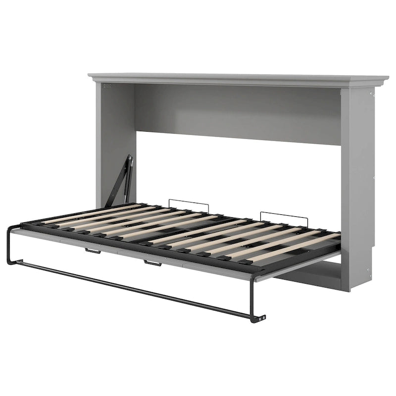 Twin Space-Saving Folding Murphy Bed with Metal Frame and Pine Slats