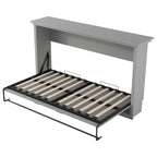 Twin Space-Saving Folding Murphy Bed with Metal Frame and Pine Slats