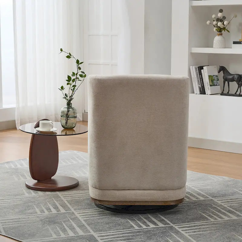 Chenille Armless Swivel Accent Chair