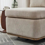 Chenille Armless Swivel Accent Chair