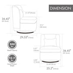 Chenille Armless Swivel Accent Chair
