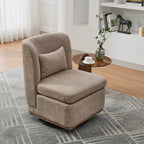 Chenille Armless Swivel Accent Chair