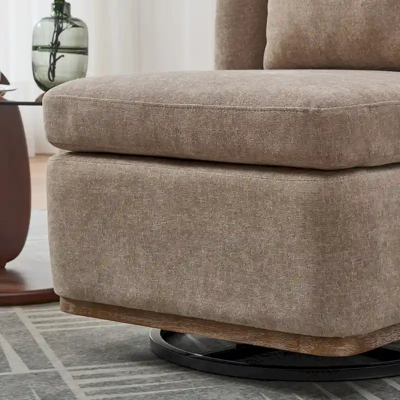Chenille Armless Swivel Accent Chair