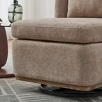 Chenille Armless Swivel Accent Chair