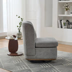Chenille Armless Swivel Accent Chair