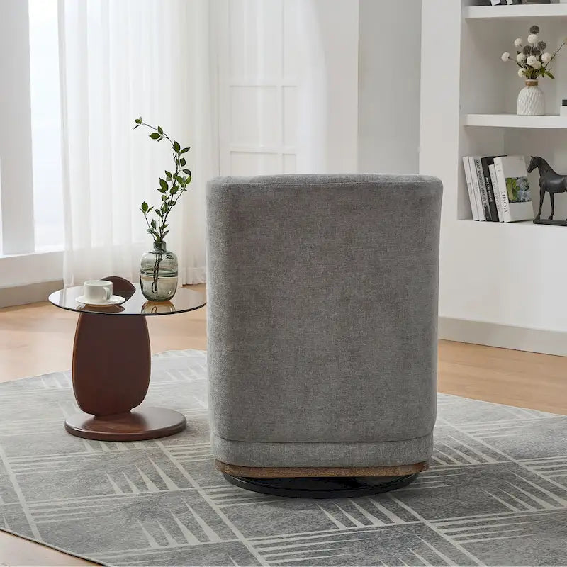 Chenille Armless Swivel Accent Chair