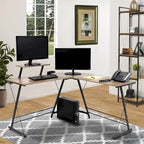 Home & Office Workcenter Desk – Sewn Oak Finish with Storage