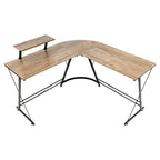 Home & Office Workcenter Desk – Sewn Oak Finish with Storage
