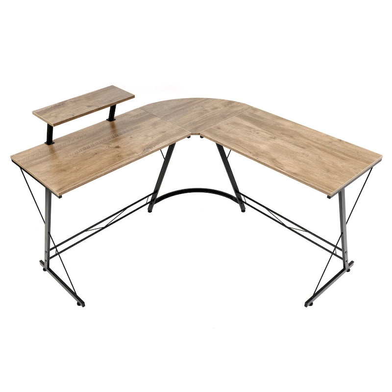 Home & Office Workcenter Desk – Sewn Oak Finish with Storage