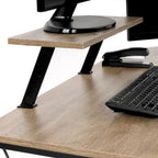 Home & Office Workcenter Desk – Sewn Oak Finish with Storage