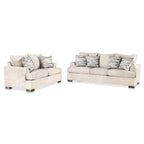 Transitional Fabric Upholstered 2-Piece Sofa & Loveseat Set with Flared Arms