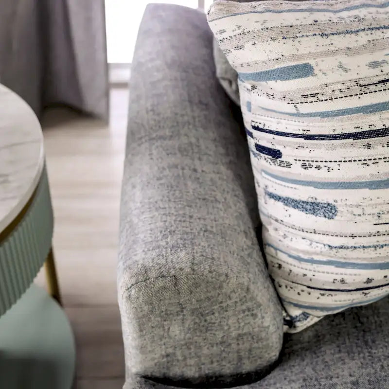 Transitional Fabric Upholstered 2-Piece Sofa & Loveseat Set with Flared Arms