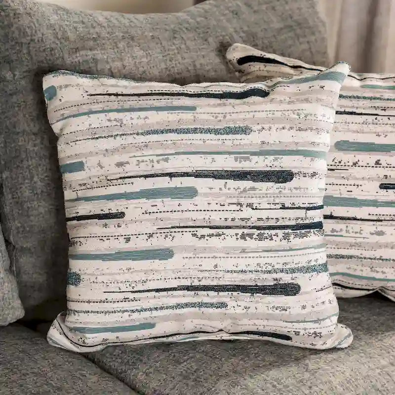 Transitional Fabric Upholstered 2-Piece Sofa & Loveseat Set with Flared Arms