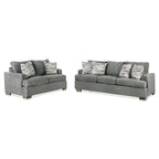 Transitional Fabric Upholstered 2-Piece Sofa & Loveseat Set with Flared Arms