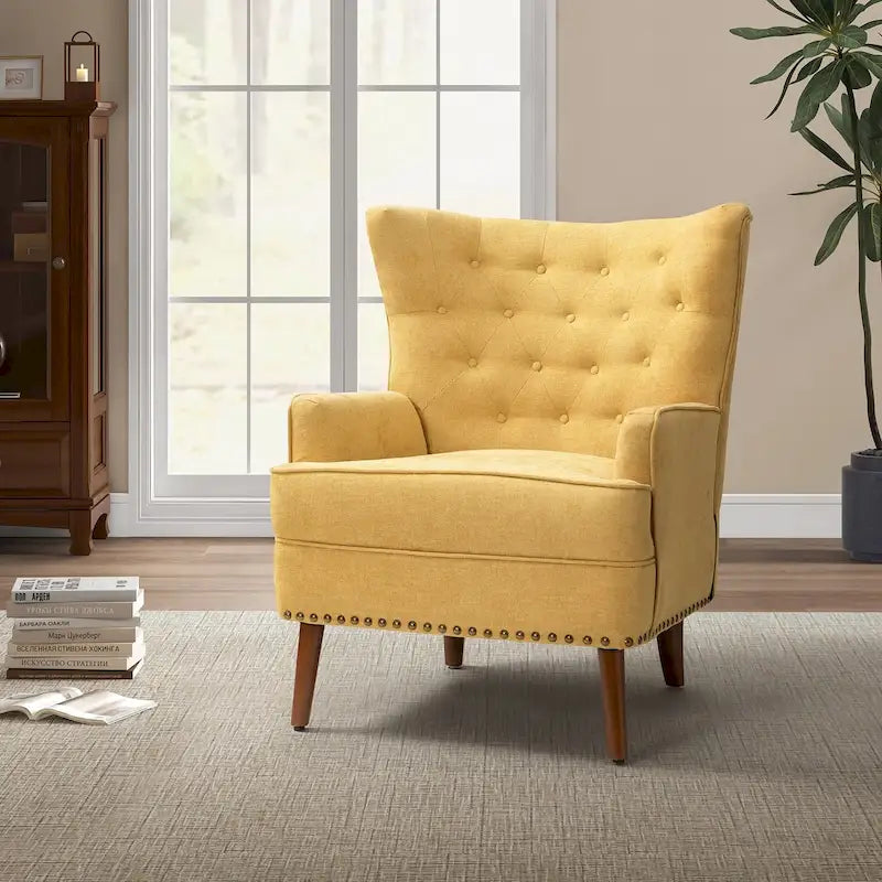 Upholstered Accent Armchair with Nailhead Trim – Classic & Elegant