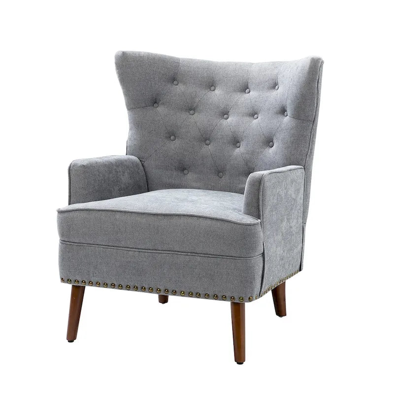 Upholstered Accent Armchair with Nailhead Trim – Classic & Elegant