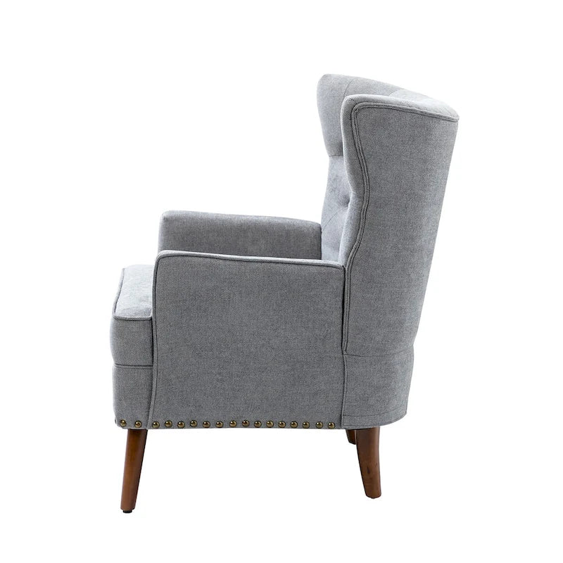 Upholstered Accent Armchair with Nailhead Trim – Classic & Elegant