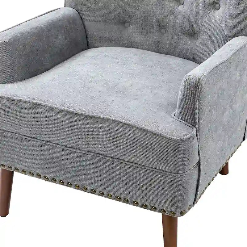 Upholstered Accent Armchair with Nailhead Trim – Classic & Elegant