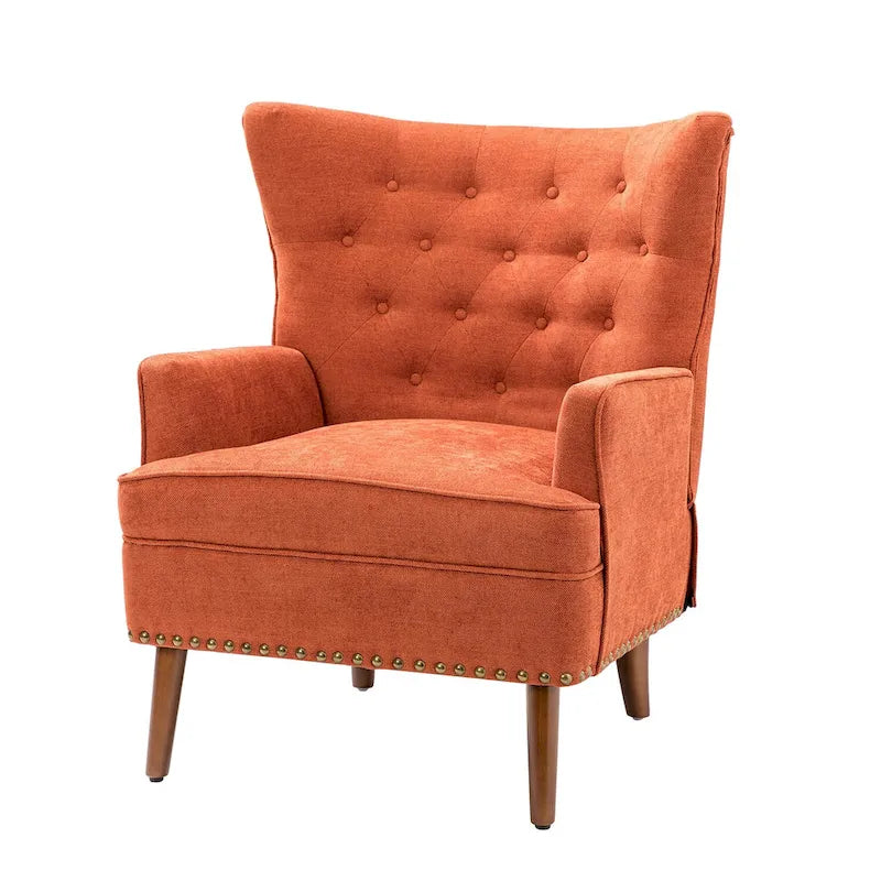 Upholstered Accent Armchair with Nailhead Trim – Classic & Elegant