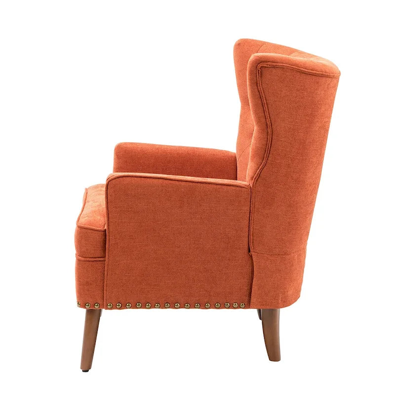 Upholstered Accent Armchair with Nailhead Trim – Classic & Elegant