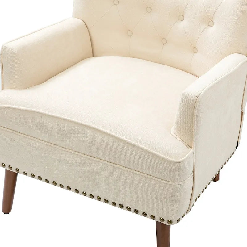 Upholstered Accent Armchair with Nailhead Trim – Classic & Elegant