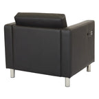 Contemporary Upholstered Accent Chair with Built-in USB & AC Charging Station