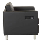 Contemporary Upholstered Accent Chair with Built-in USB & AC Charging Station