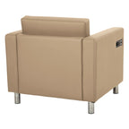 Contemporary Upholstered Accent Chair with Built-in USB & AC Charging Station
