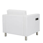 Contemporary Upholstered Accent Chair with Built-in USB & AC Charging Station