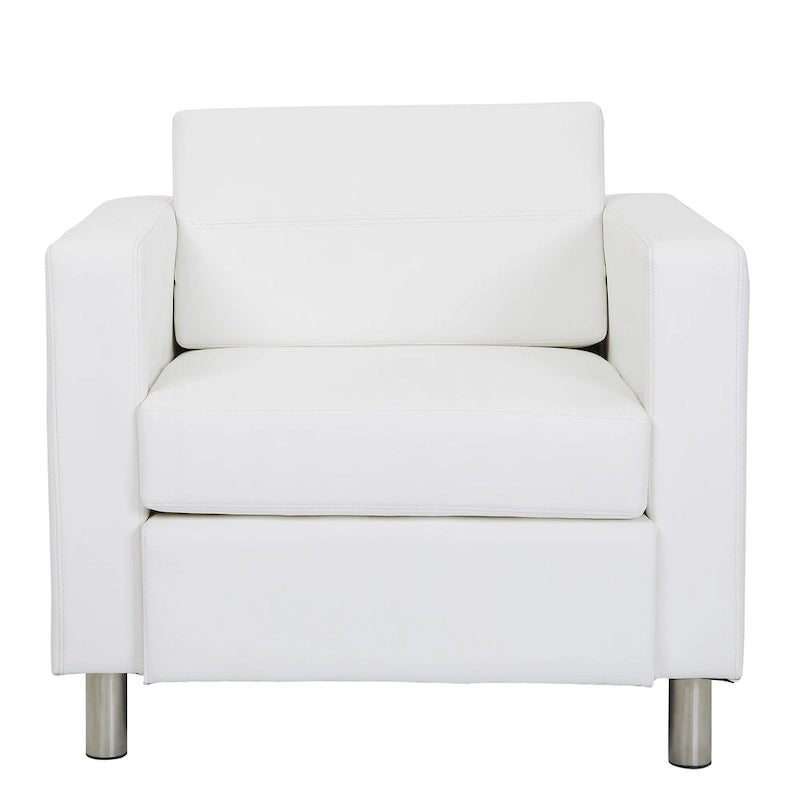 Contemporary Upholstered Accent Chair with Built-in USB & AC Charging Station
