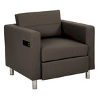 Contemporary Upholstered Accent Chair with Built-in USB & AC Charging Station