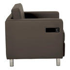 Contemporary Upholstered Accent Chair with Built-in USB & AC Charging Station