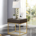 Contemporary Steel 1-Drawer Accent Table – Modern Side Table