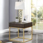 Contemporary Steel 1-Drawer Accent Table – Modern Side Table