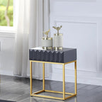 Contemporary Steel 1-Drawer Accent Table – Modern Side Table