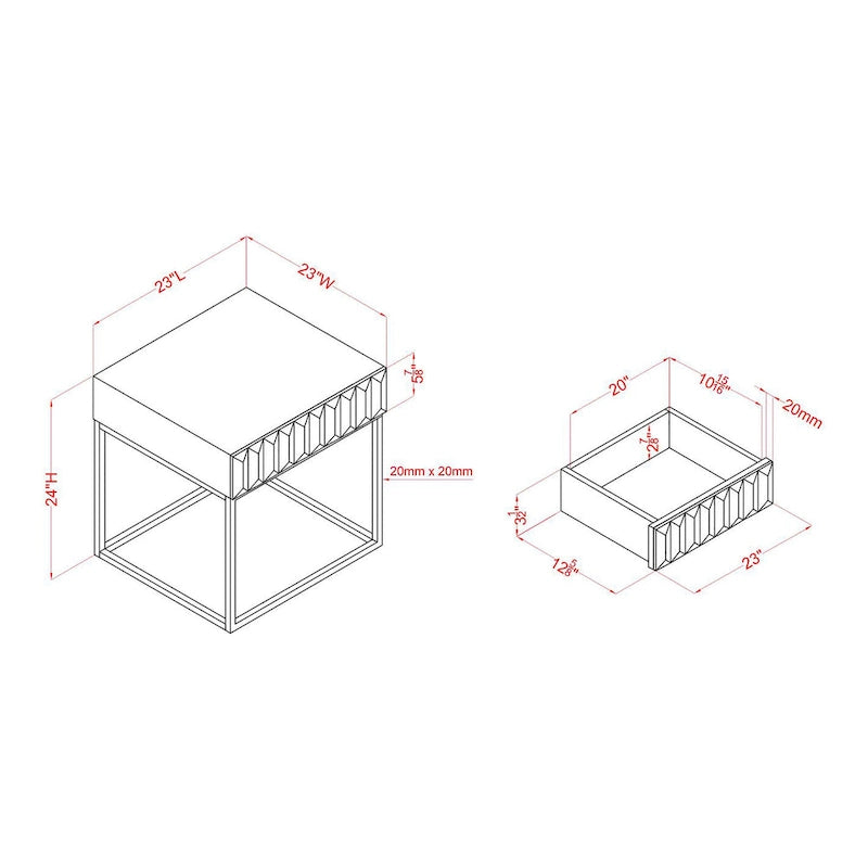 Contemporary Steel 1-Drawer Accent Table – Modern Side Table