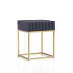 Contemporary Steel 1-Drawer Accent Table – Modern Side Table