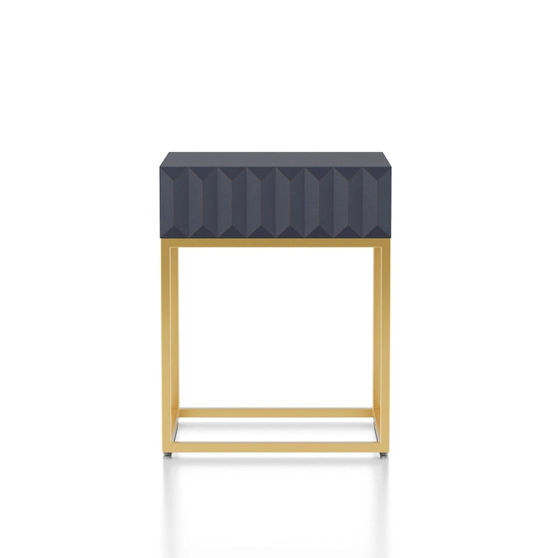 Contemporary Steel 1-Drawer Accent Table – Modern Side Table