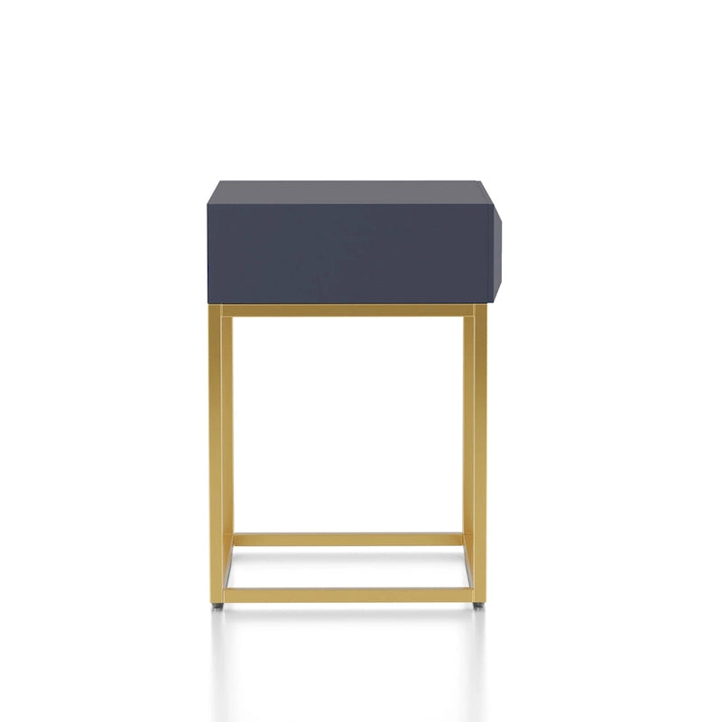 Contemporary Steel 1-Drawer Accent Table – Modern Side Table