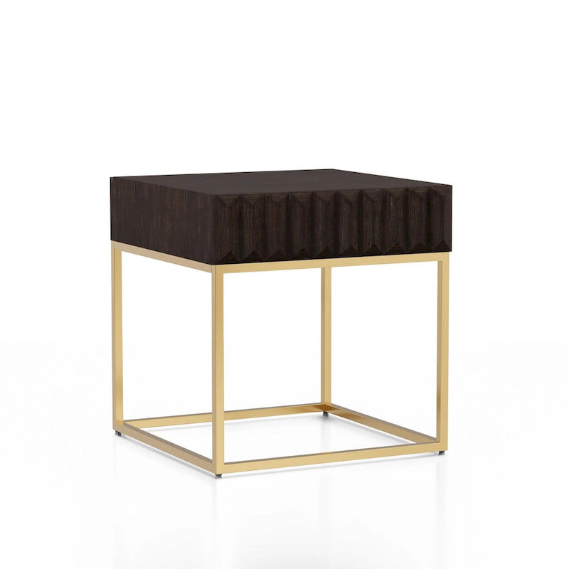 Contemporary Steel 1-Drawer Accent Table – Modern Side Table