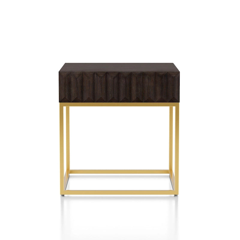 Contemporary Steel 1-Drawer Accent Table – Modern Side Table