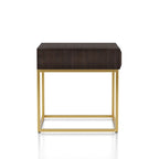 Contemporary Steel 1-Drawer Accent Table – Modern Side Table