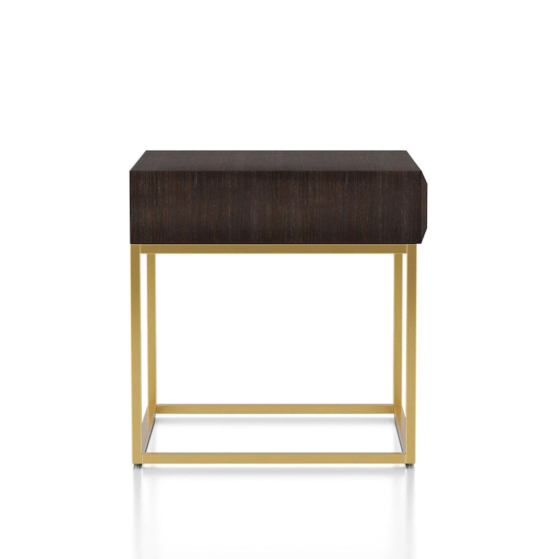 Contemporary Steel 1-Drawer Accent Table – Modern Side Table