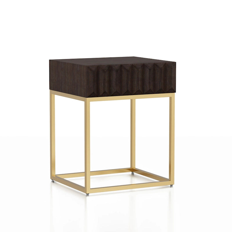 Contemporary Steel 1-Drawer Accent Table – Modern Side Table