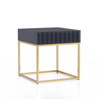 Contemporary Steel 1-Drawer Accent Table – Modern Side Table