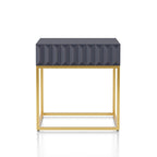 Contemporary Steel 1-Drawer Accent Table – Modern Side Table