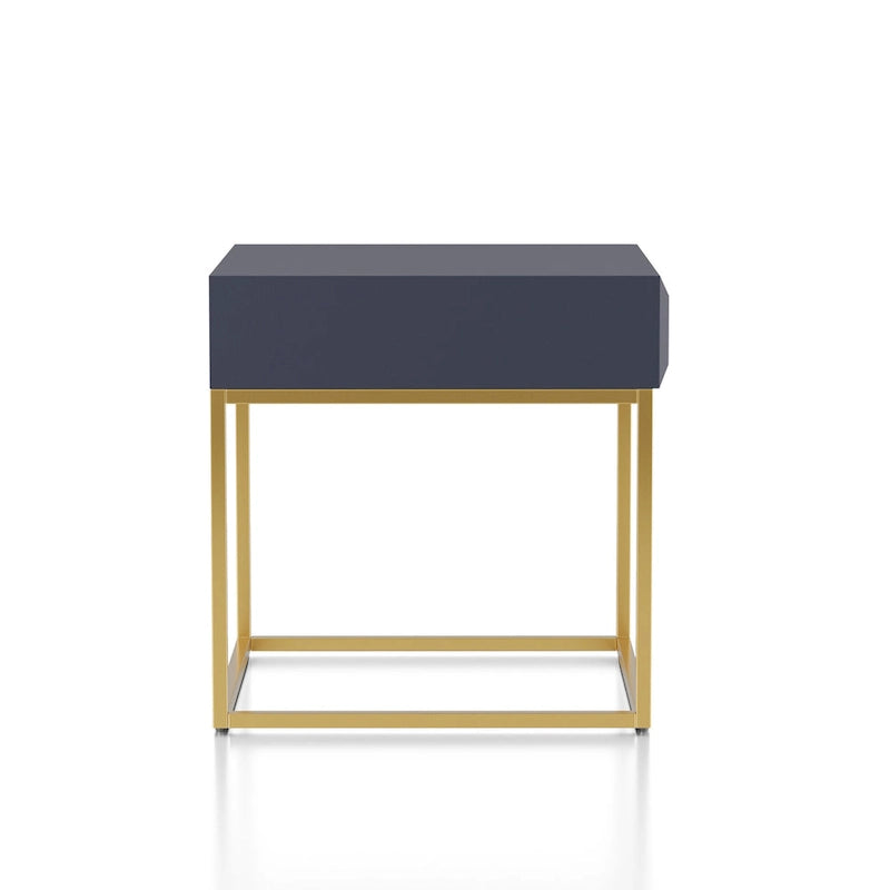 Contemporary Steel 1-Drawer Accent Table – Modern Side Table