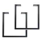 Pieds de table carrés en acier noir mat pour projets de bricolage, lot de 2, style industriel