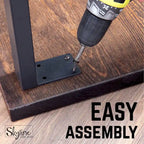 Pieds de table carrés en acier noir mat pour projets de bricolage, lot de 2, style industriel
